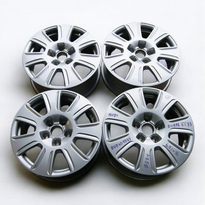 4x Alufelge 16 Zoll 6.5" 5x112 0V0601025 Audi Rim Wheel