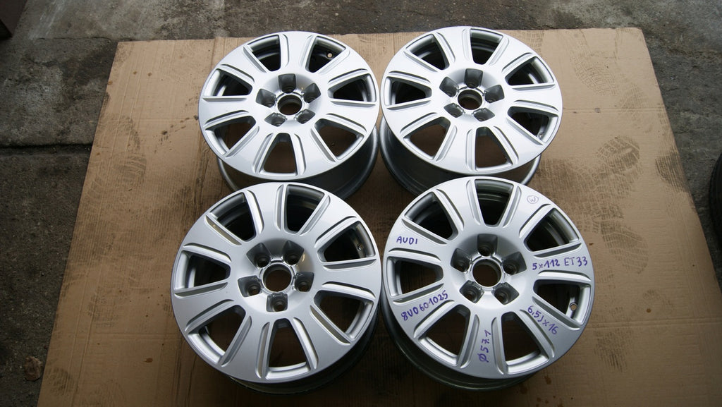 4x Alufelge 16 Zoll 6.5" 5x112 0V0601025 Audi Rim Wheel