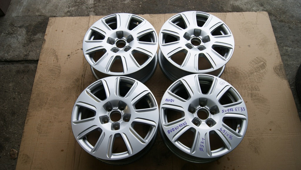 4x Alufelge 16 Zoll 6.5" 5x112 0V0601025 Audi Rim Wheel FEL7032509844em