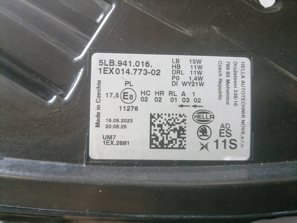 Frontscheinwerfer Skoda Enyaq IV 5LB941016 Rechts Scheinwerfer Headlight