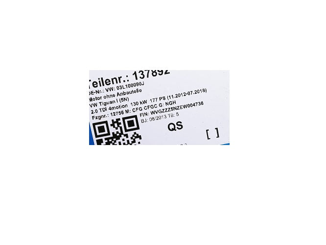 Motor VW Tiguan CFG 2.0 TDI 177PS 124TKm Diesel Engine Unkomplett