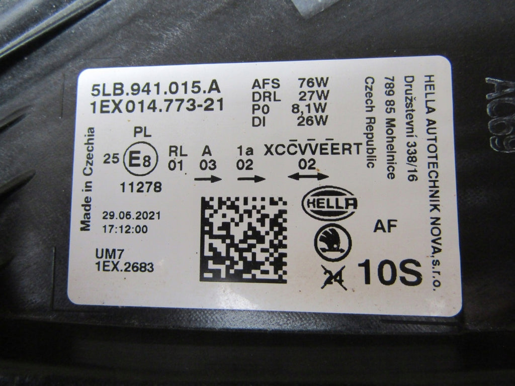 Frontscheinwerfer Skoda Enyaq 5LB941015A LED Links Scheinwerfer Headlight SCH2682339348gt