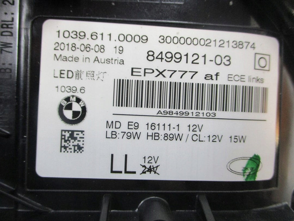 Frontscheinwerfer BMW 5 G31 G30 8499121 8499122 Full LED Rechts oder Links SCH8203687219eu