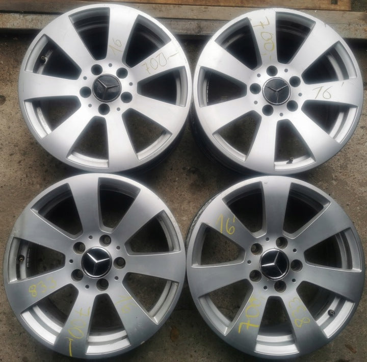 4x Alufelge 16 Zoll 7.5" 5x112 43ET Silber Mercedes-Benz Rim Wheel FEL9014823349nw