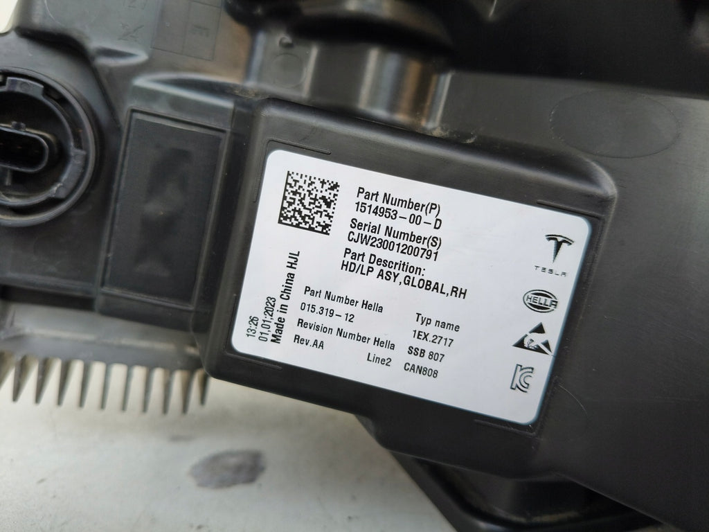 Frontscheinwerfer Tesla Model 3 1514953 Full LED Rechts Scheinwerfer Headlight SCH1703971011sv