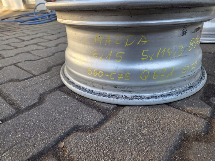 4x Alufelge 15 Zoll 6.0" 5x114.3 50ET Glanz Silber Mazda Premacy Rim Wheel FEL8129788690ch