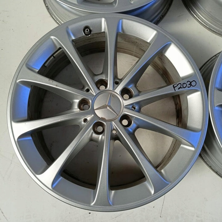 4x Alufelge 17 Zoll 6.5" 5x112 44ET Glanz Silber A1774010300 Mercedes-Benz FEL9147498890oe