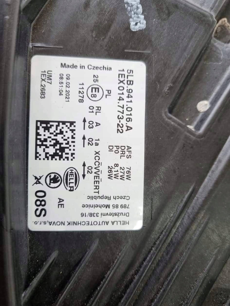 Frontscheinwerfer Skoda Enyaq IV 5LB941016A Rechts Scheinwerfer Headlight