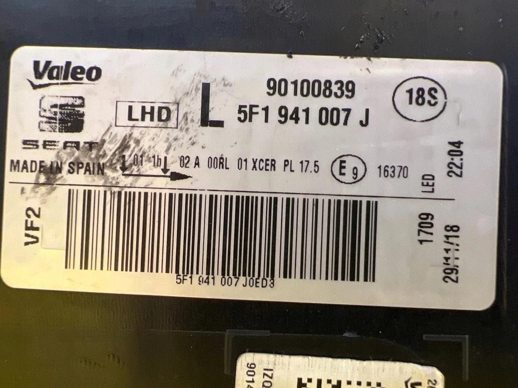 Frontscheinwerfer Seat Leon 5f1 5F1941007J LED Ein Stück (Rechts oder Links)