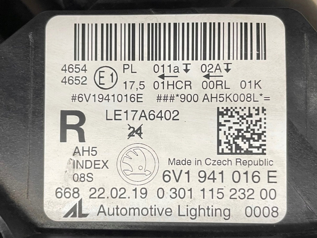 Frontscheinwerfer Skoda Fabia III 6V1941016 LED Rechts Scheinwerfer Headlight SCH7326580562qi