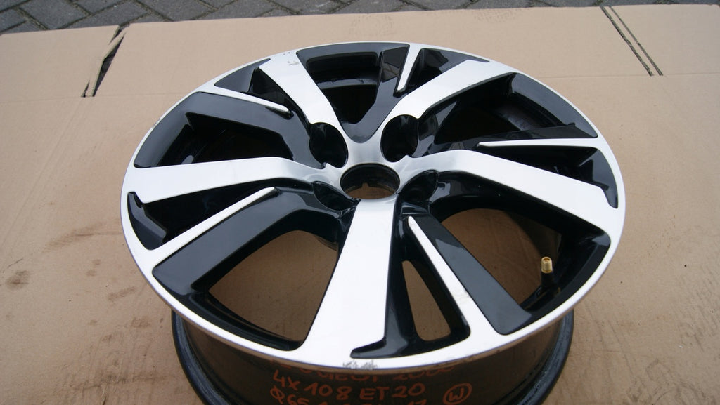 1x Alufelge 17 Zoll 6.5" 4x108 20ET Glanz Schwarz 9678398277 Peugeot Rim Wheel