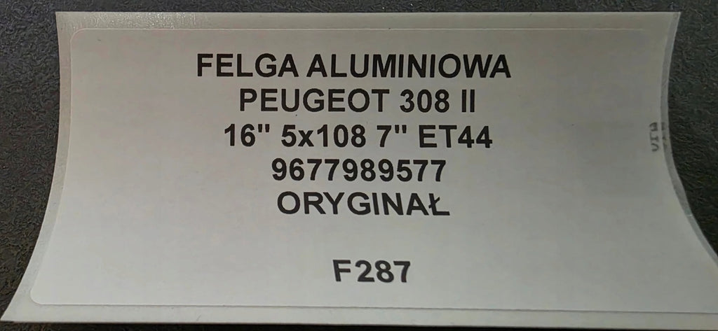1x Alufelge 16 Zoll 7.0" 5x108 44ET Glanz Silber 9677989577 Peugeot 308 Ii FEL3010346612qd