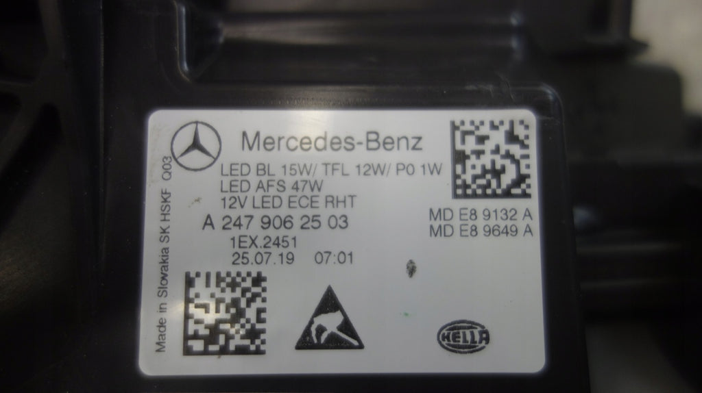 Frontscheinwerfer Mercedes-Benz W247 A2479062503 LED Links Headlight SCH9183324502hw