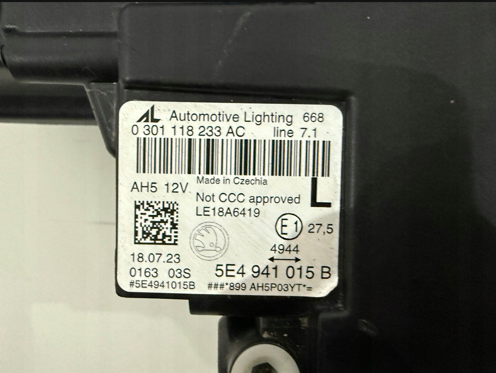 Frontscheinwerfer Skoda Octavia 5E4941015B Links Scheinwerfer Headlight SCH1005508791km