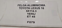 Laden Sie das Bild in den Galerie-Viewer, 1x Alufelge 16 Zoll 6.0" 5x114.3 45ET Lexus Rim Wheel FEL6037685303kt