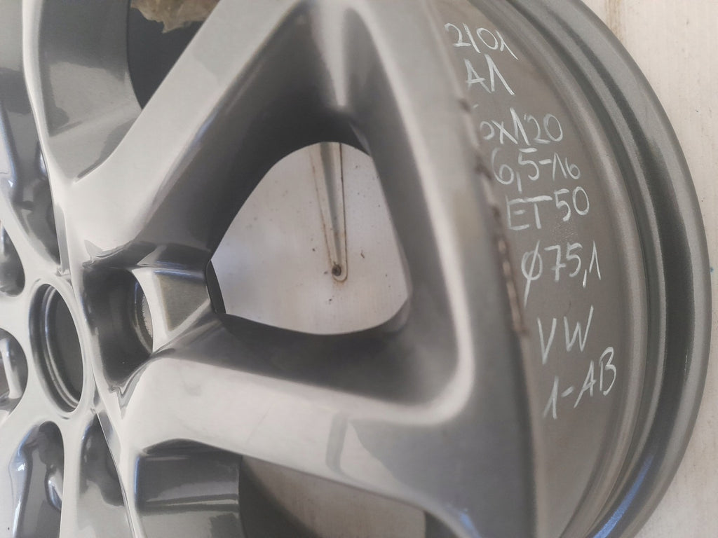 1x Alufelge 16 Zoll 6.5" 6x120 50ET Glanz Graphit VW I Rim Wheel FEL6907682824bk