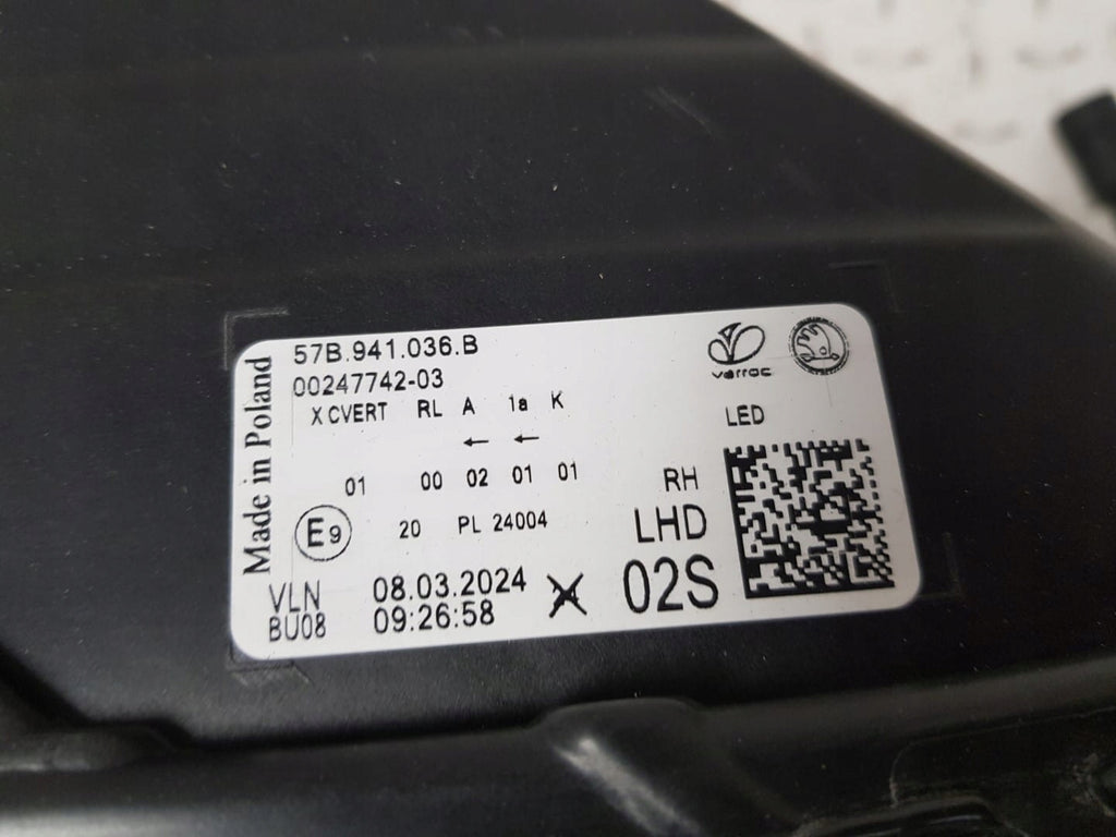 Frontscheinwerfer Skoda Karoq 57B941036B LED Rechts Scheinwerfer Headlight SCH3393689372ci