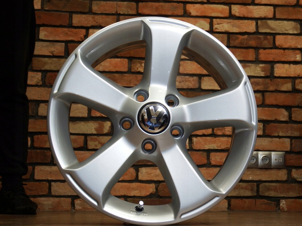 4x Alufelge 16 Zoll 6.5" 5x112 42ET Glanz Silber VW Scirocco Passat Rim Wheel FEL6199866324rl