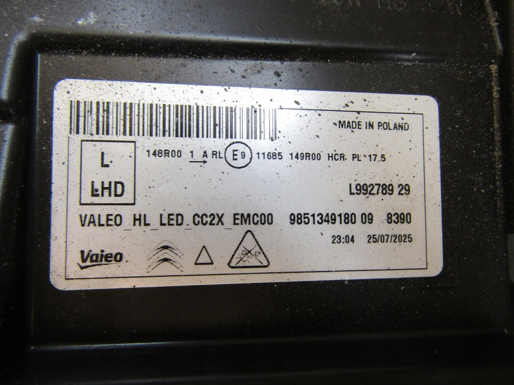 Frontscheinwerfer Citroën C3 Aircross 9851349180 LED Links Headlight SCH6434698163rj