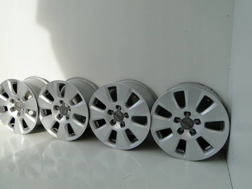 4x Alufelge 16 Zoll 7.5" 5x112 37ET Silber Audi Rim Wheel