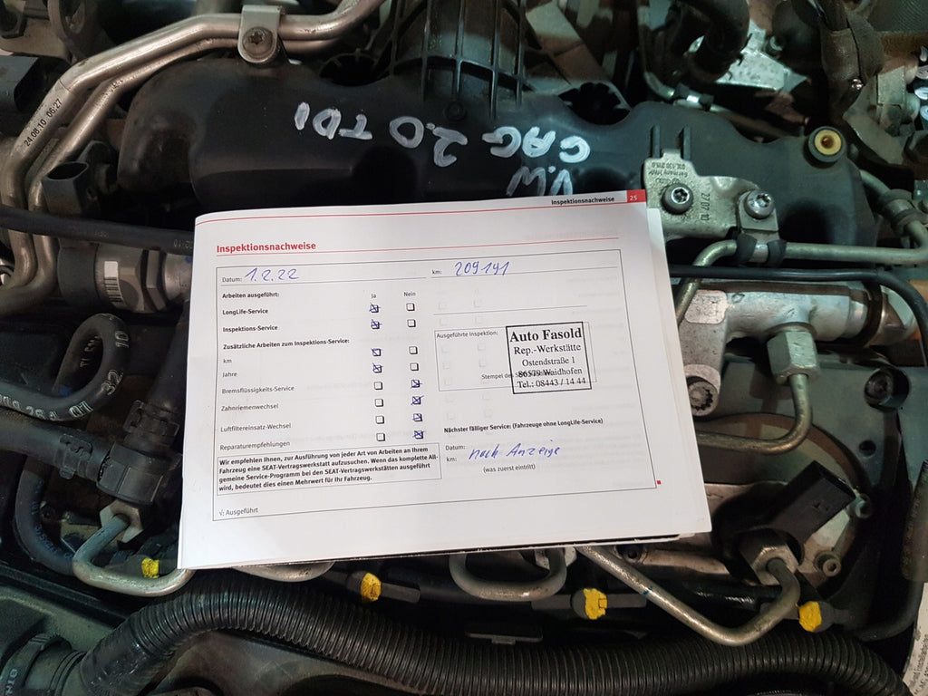Motor Audi Seat VW A4 B8 CAGA CAG 2.0 TDI 143PS 105kW 238TKm Diesel Komplett