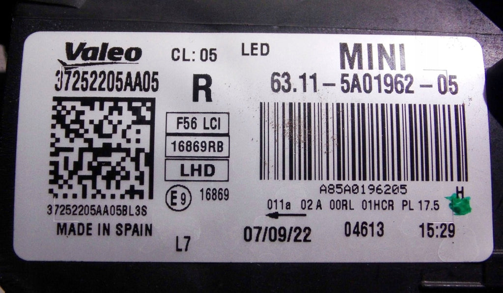 Frontscheinwerfer Mini F56 F55 5A0196205 Rechts Scheinwerfer Headlight SCH1646296506yy