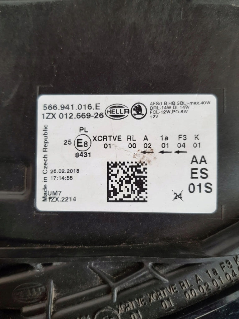 Frontscheinwerfer Skoda Kodiaq 566941016E Full LED Rechts Scheinwerfer Headlight SCH7668071139vv