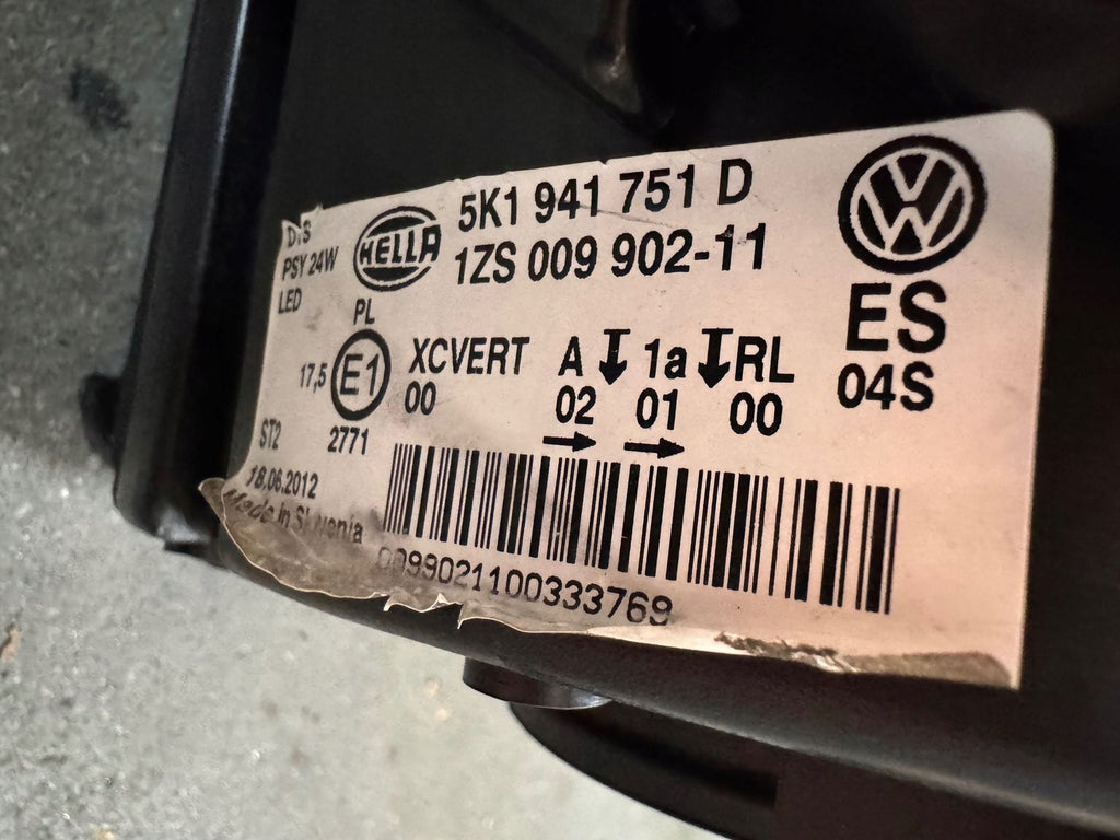 Frontscheinwerfer VW Golf VI 5K1941751D Xenon Ein Stück (Rechts oder Links) SCH6649647998js