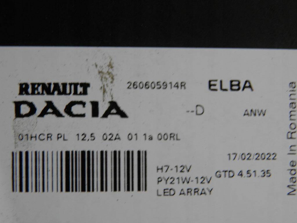 Frontscheinwerfer Dacia Sandero III Jogger 260605914R LED Links Headlight SCH9790689375ak