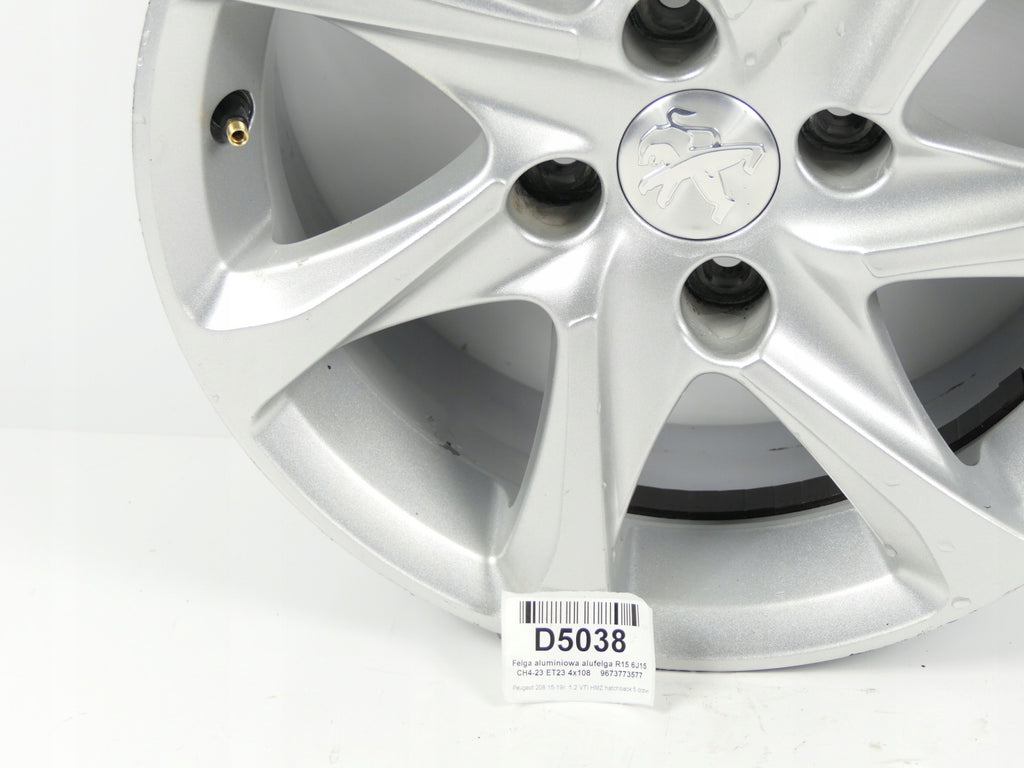 1x Alufelge 15 Zoll 6.0" 4x108 23ET 9673773577 Peugeot 208 I Rim Wheel FEL4381289948tx