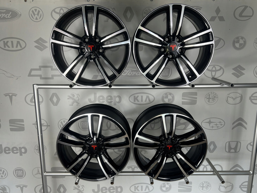 4x Alufelge 19 Zoll 8.0" 5x120 40ET Glanz Schwarz 6007214-00-D Tesla Model S FEL9737211556gs