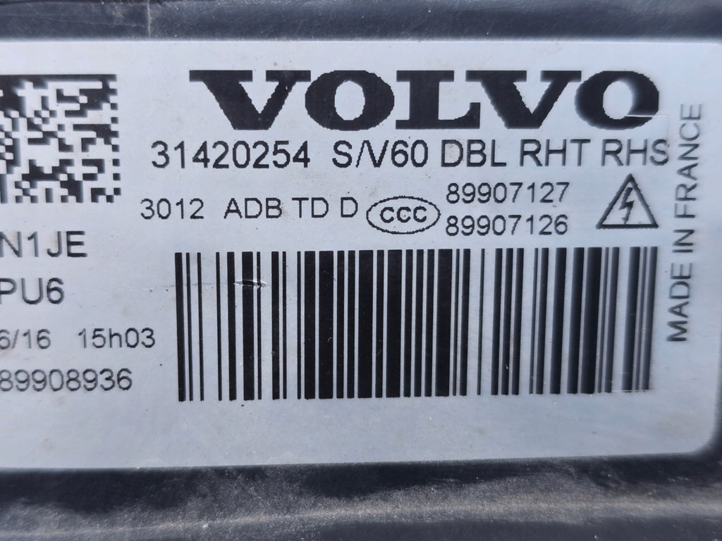 Frontscheinwerfer Volvo V60 S60 31420254 Rechts Scheinwerfer Headlight SCH5795444574mb