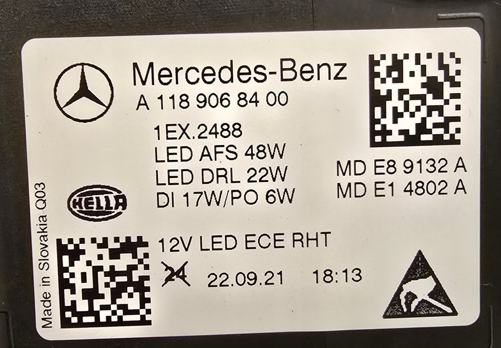 Frontscheinwerfer Mercedes-Benz Cla A1189068400 LED Rechts Headlight SCH4944113114yt