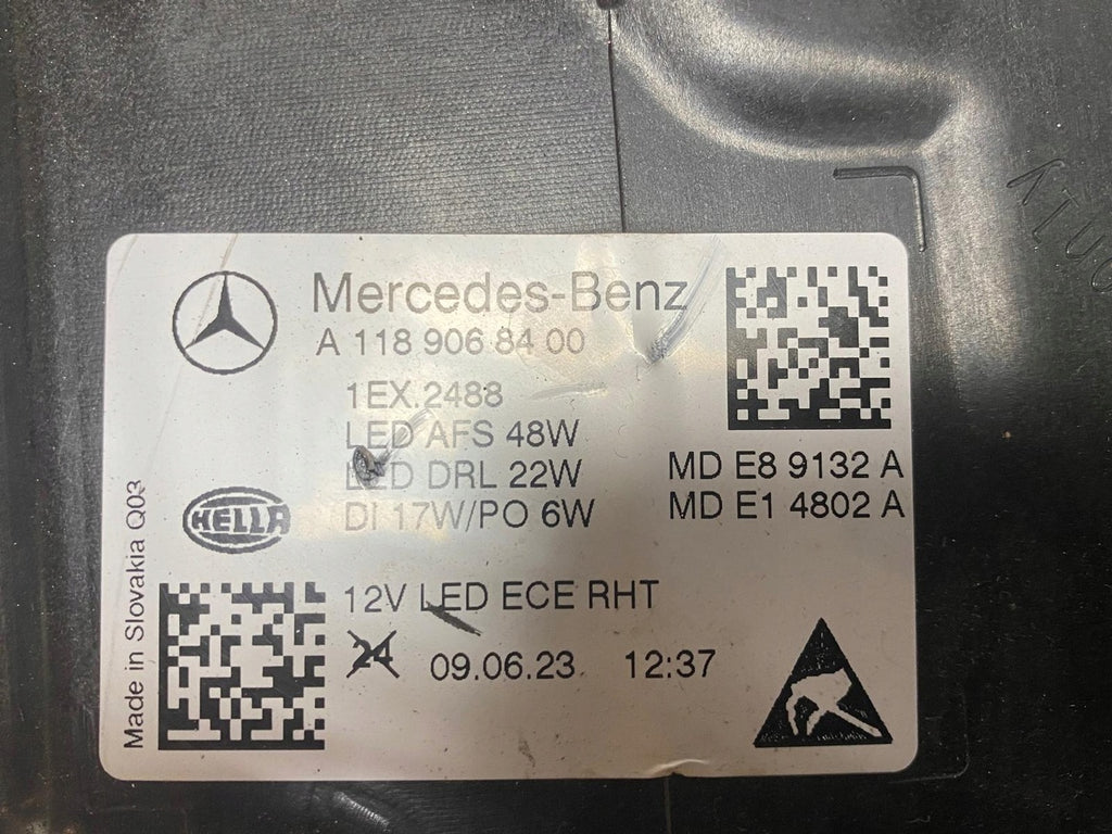 Frontscheinwerfer Mercedes-Benz Cla A1189068400 Full LED Rechts Headlight SCH8553563043kz