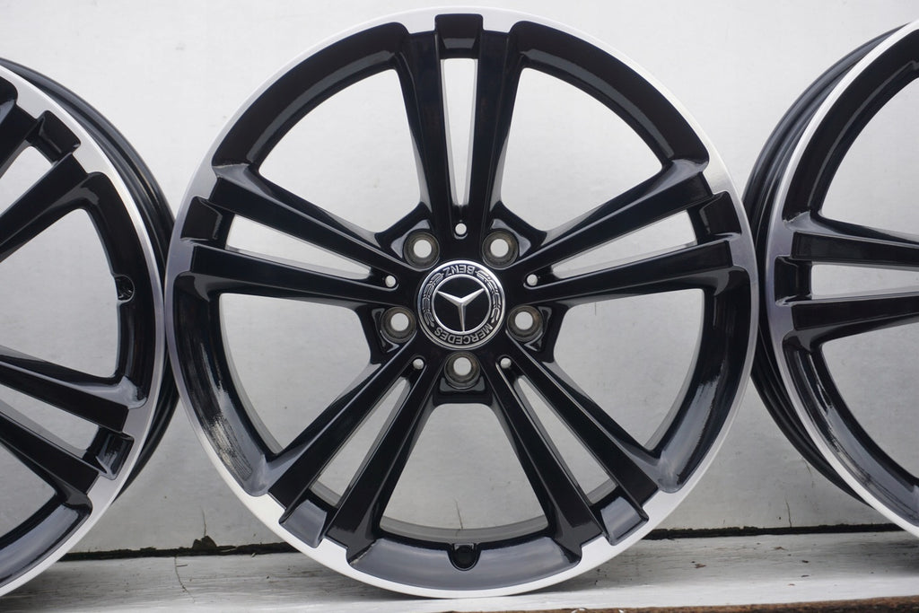 4x Alufelge 18 Zoll 7.5" 5x112 49ET Glanz Schwarz A1774011300 Mercedes-Benz W177