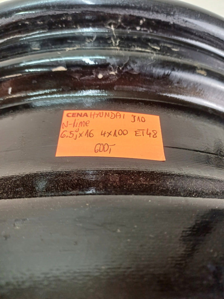 1x Alufelge 16 Zoll 6.5" 4x100 48ET Glanz Schwarz 52910-K7700 Hyundai I10 Iii FEL3039188178jl