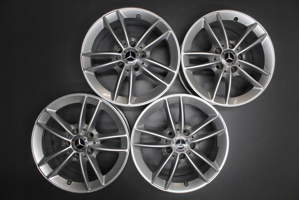 4x Alufelge 16 Zoll 6.5" 5x112 44ET Glanz Silber A1774010100 Mercedes-Benz W177