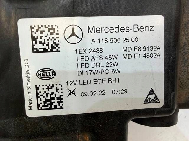 Frontscheinwerfer Mercedes-Benz Cla X118 C118 A1189062500 Links Headlight SCH3948587878ka