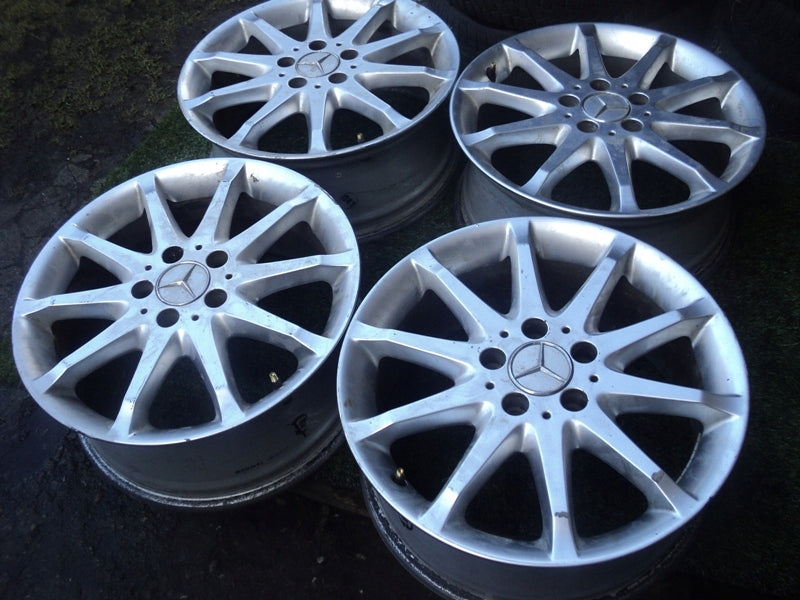 4x Alufelge 17 Zoll 7.0" 5x112 49ET Glanz Weiß A1694010702 Mercedes-Benz FEL2070450875za