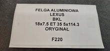 Laden Sie das Bild in den Galerie-Viewer, 1x Alufelge 18 Zoll 7.5" 5x114.3 35ET Lexus Rim Wheel FEL1933991280nc