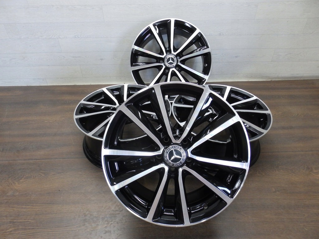 4x Alufelge 18 Zoll 7.5" 5x112 52ET Glanz Schwarz A2464011602 Mercedes-Benz FEL6030699603lh