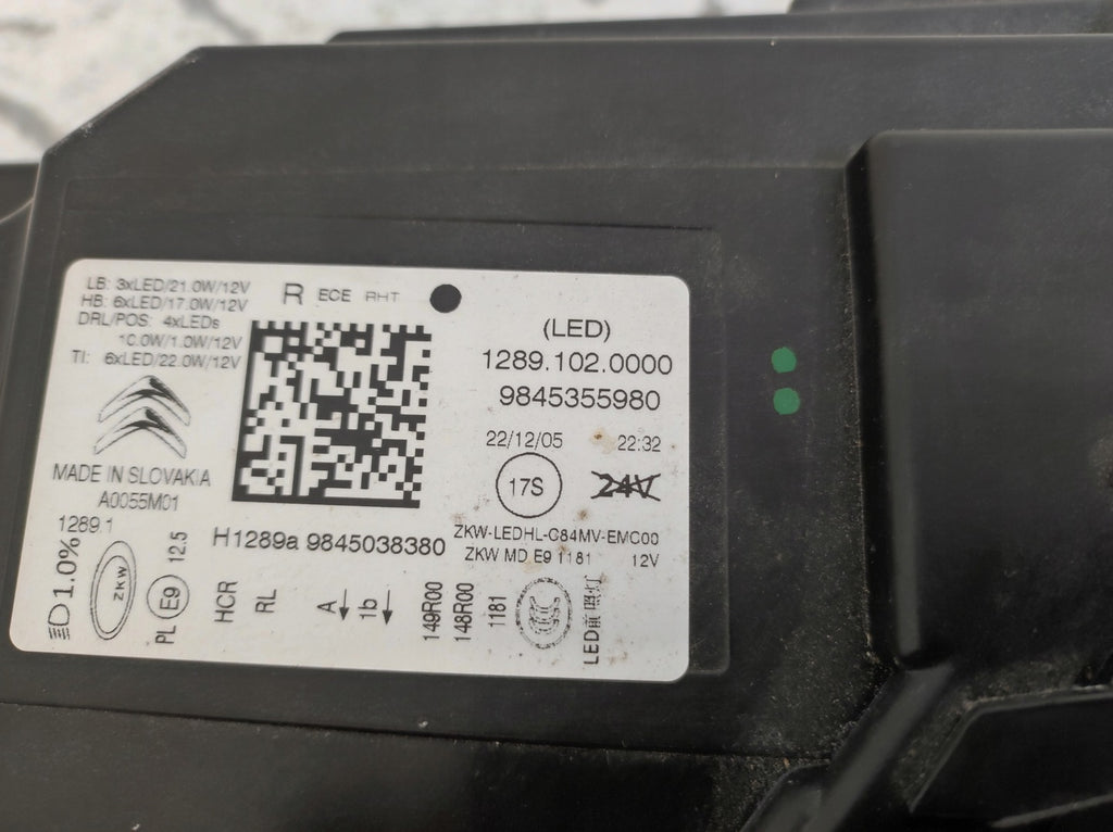 Frontscheinwerfer Citroën C5 Aircross 9845355980 9845038380 Full LED Rechts