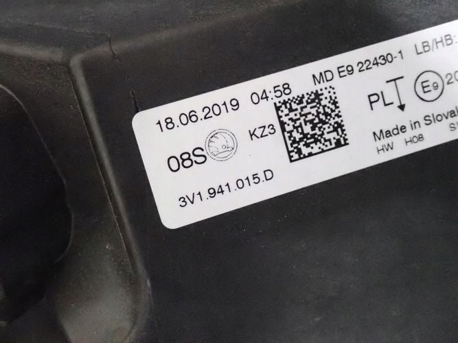 Frontscheinwerfer Skoda Superb III 3V1941015D Links Scheinwerfer Headlight