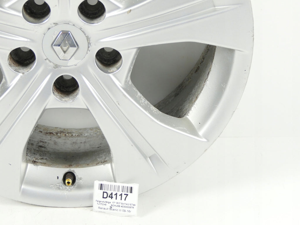1x Alufelge 17 Zoll 7.0" 5x114.3 403000067R Renault Megane III 1 Scenic FEL9007935037uh