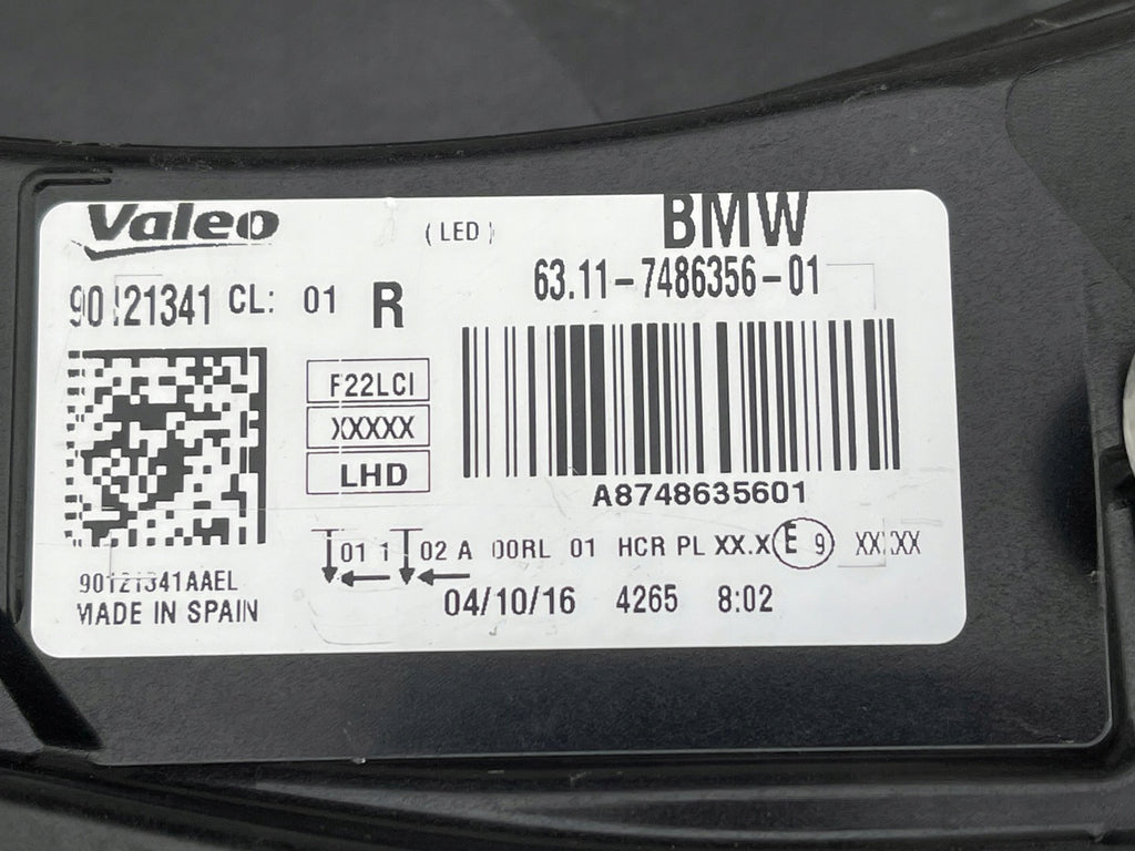 Frontscheinwerfer BMW 2 F22 F87 F23 7486356-01 Full LED Rechts Headlight SCH4425293226ul