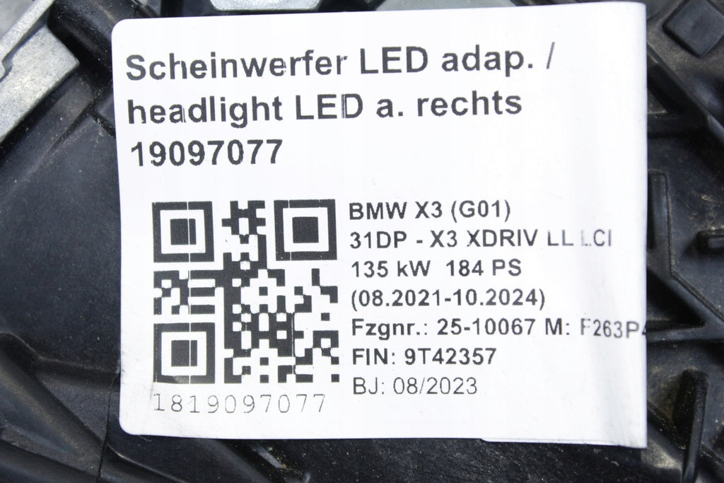 Frontscheinwerfer BMW X3 G01 F97 X4 G02 F98 63115A29204 LED Rechts Headlight SCH2846811447dq