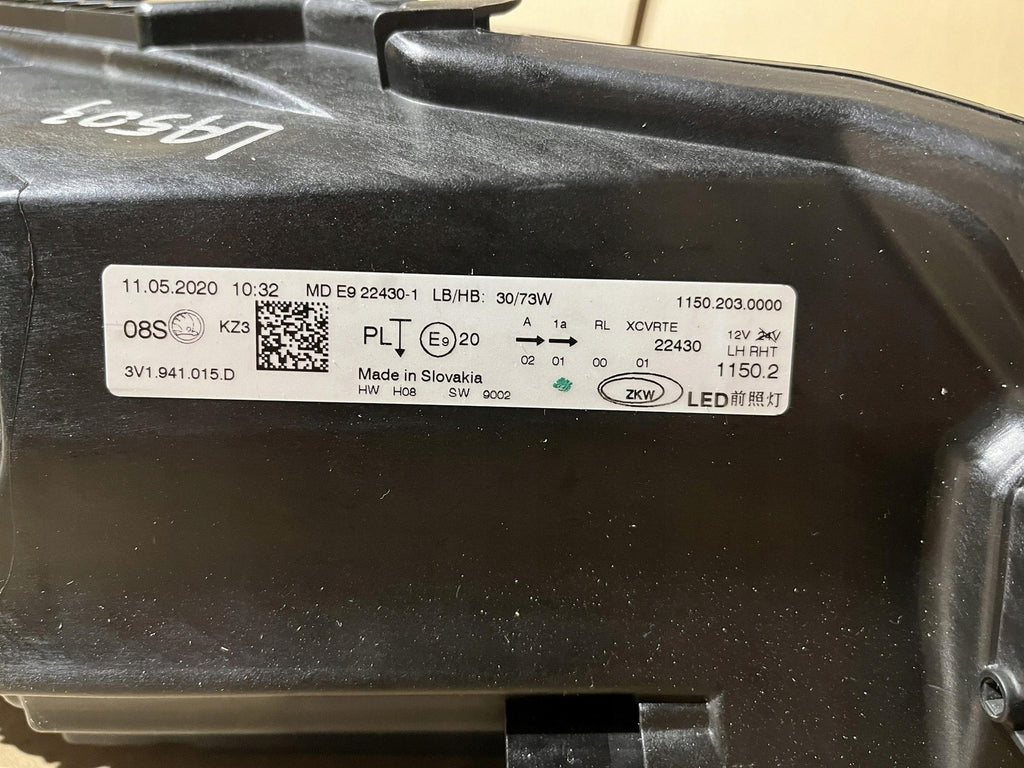 Frontscheinwerfer Skoda Superb III 3V1941015D LED Links Scheinwerfer Headlight