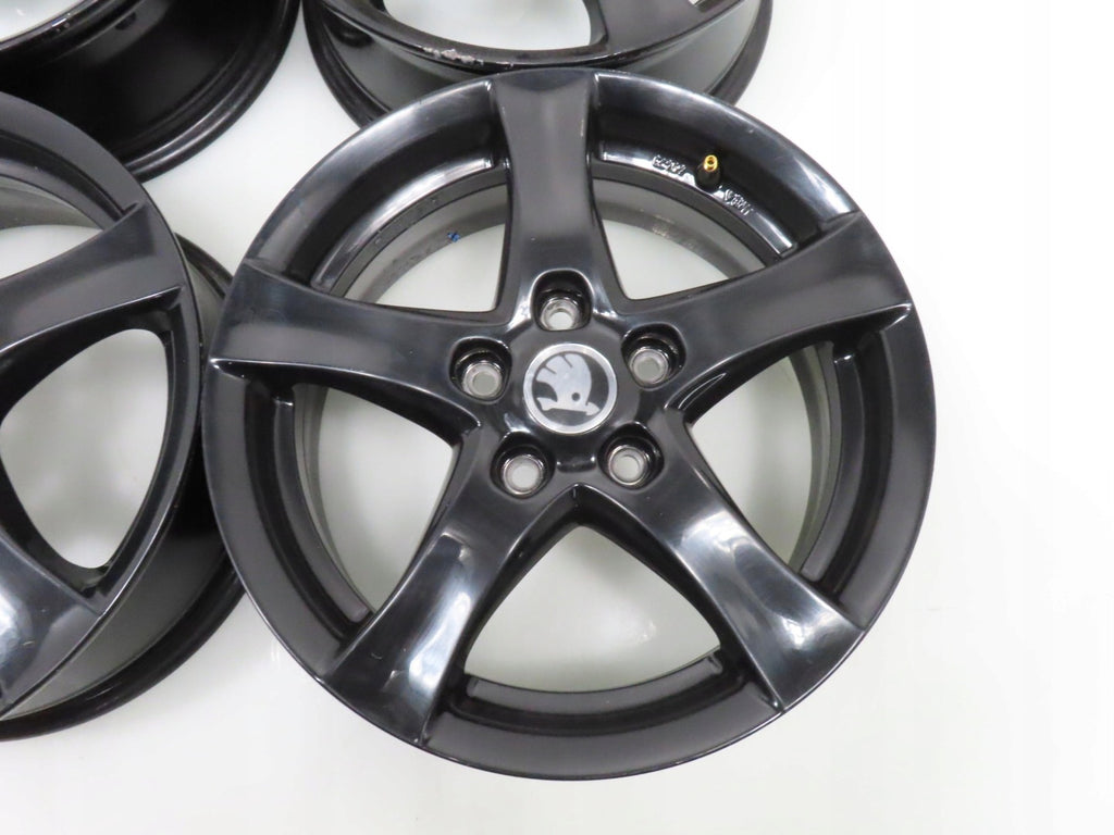4x Alufelge 16 Zoll 6.0" 5x112 48ET Glanz Schwarz KBA49473 Skoda I Rim Wheel FEL7514968613ty
