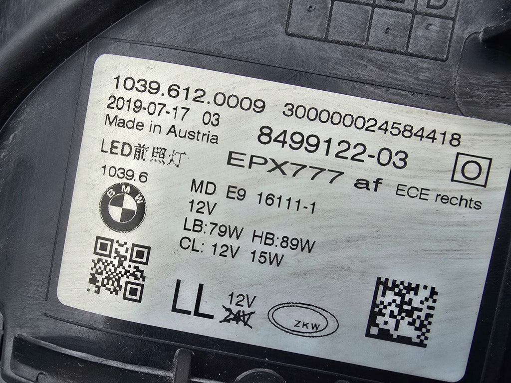 Frontscheinwerfer BMW 5 G31 G30 8499122-03 Full LED Ein Satz Headlight SCH5922916121bv