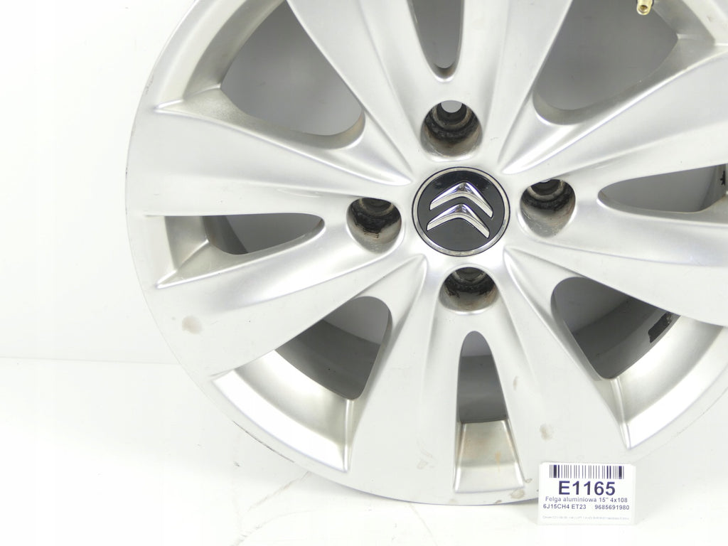 1x Alufelge 15 Zoll 6.0" 4x108 23ET 9685691980 Citroën C3 Ii Rim Wheel FEL3824254662hx